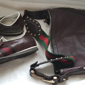 Brown Guccisima shoes & bag